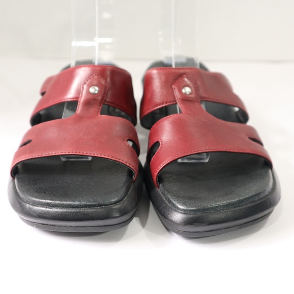 Clarks Red Leather Womens Sandals Shoes Size 6M - Picture 5 of 8